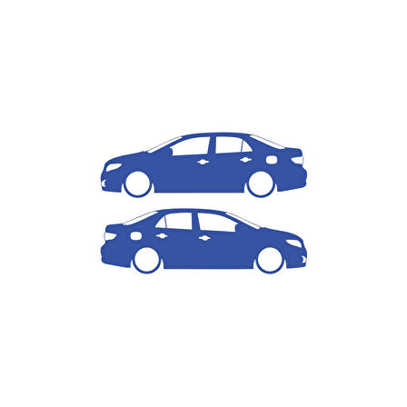 Basık Corolla Sticker 17x17 Cm Mavi