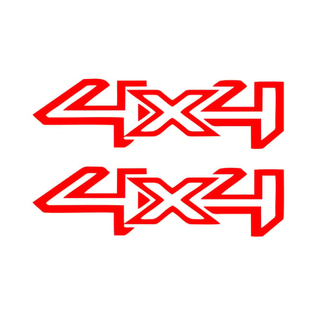4x4 Sticker 2 Adet  17x17 Cm Kırmızı