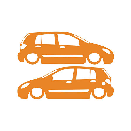 Basık Hyundai Getz Basık Sticker 17x17 Cm Turuncu