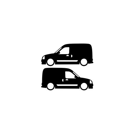 Basık Renault Kangoo Sticker 17x17 Cm Siyah