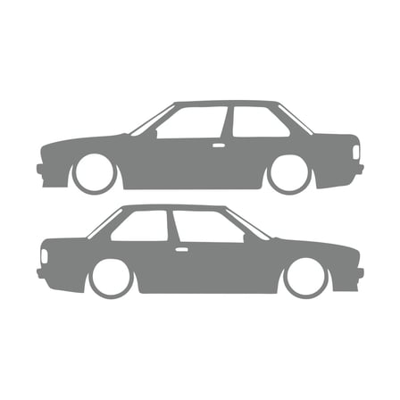 Basık Bmw E30 Sticker 17x17 Cm Gri