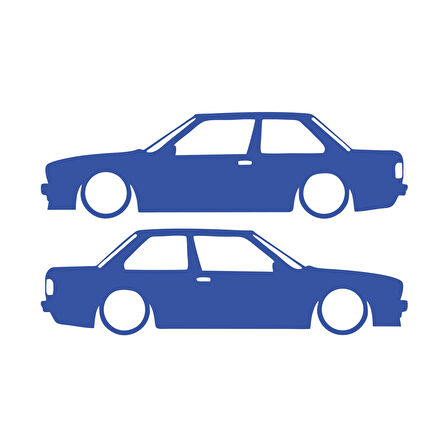 Basık Bmw E30 Sticker 17x17 Cm Mavi