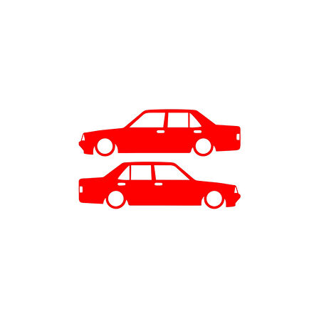 Basık Tofaş Şahin Doğan Sticker 17x17 Cm Kırmızı