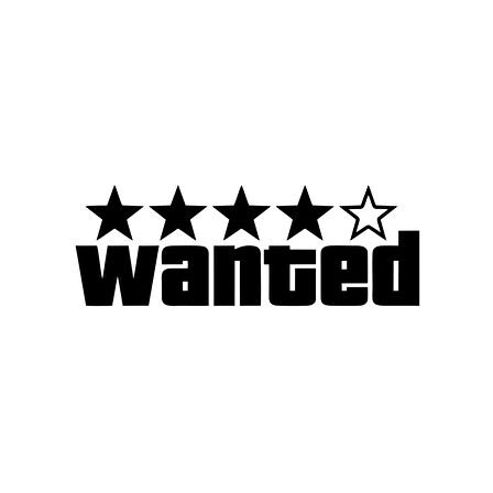 Wanted Sticker 17x17 Cm Siyah