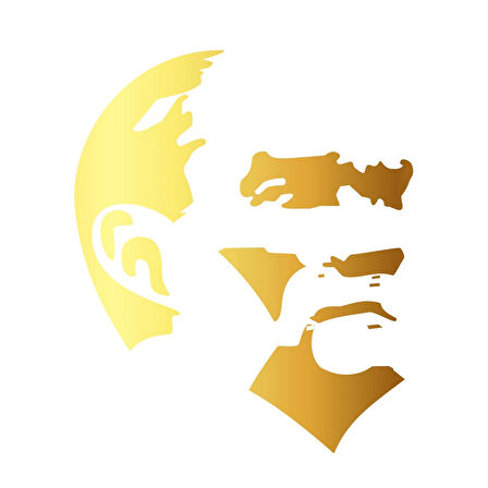 Mustafa Kemal Atatürk Silüet Sticker 17x17 Cm Gold