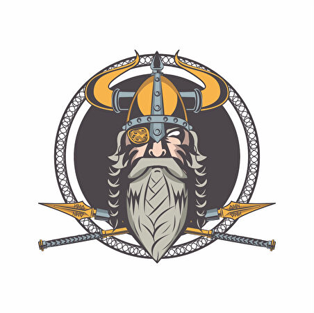 Viking Sticker 10x10 cmRenkli Sticker