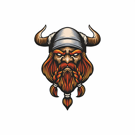 Kızgın Viking Sticker 10x10 cmRenkli Sticker