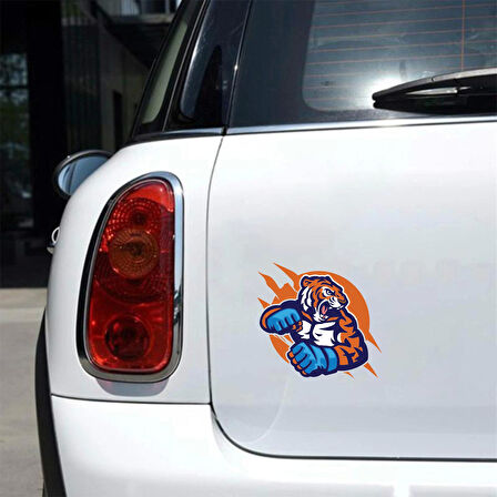 Boksör Kaplan Sticker 10x10 cmRenkli Sticker