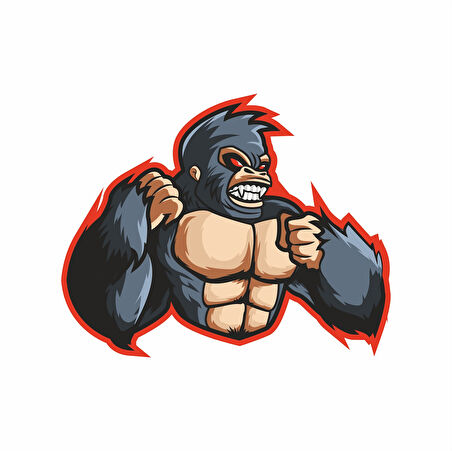 Öfkeli Goril Sticker 10x10 cmRenkli Sticker