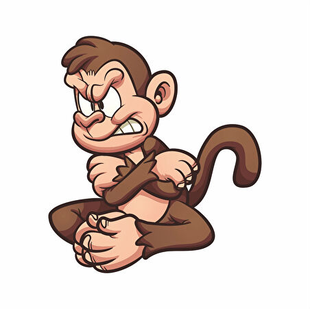 Öfkeli Maymun Sticker 10x10 cmRenkli Sticker