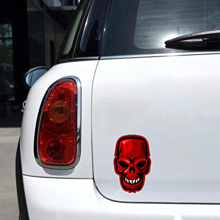 Kırmızı iskelet Sticker 10x10 cmRenkli Sticker