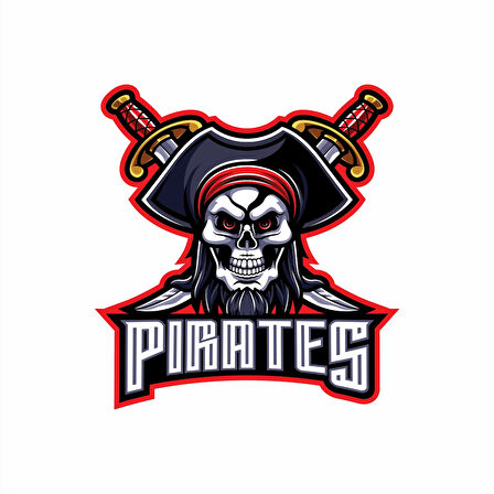 Korsan Kurukafa Sticker 10x10 cmRenkli Sticker