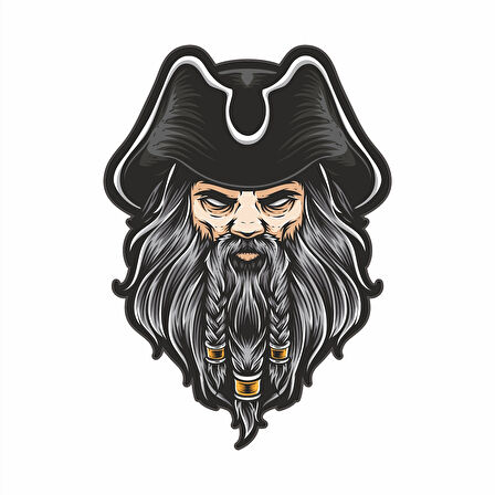 Korsan Sticker 10x10 cmRenkli Sticker