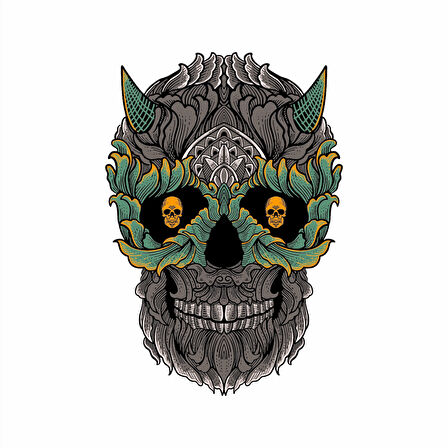 Kurukafa Sticker 10x10 cmRenkli Sticker