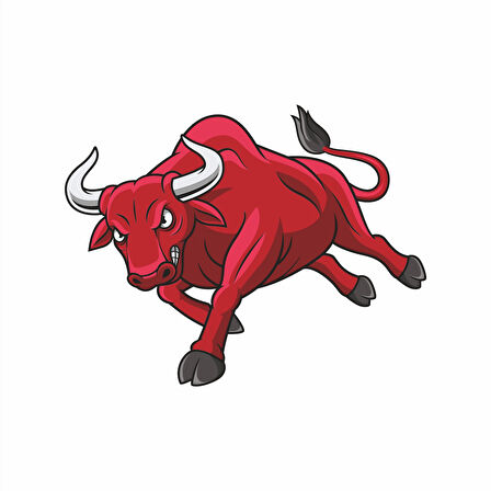 Kızgın Boğa 2 Sticker 10x10 cmRenkli Sticker