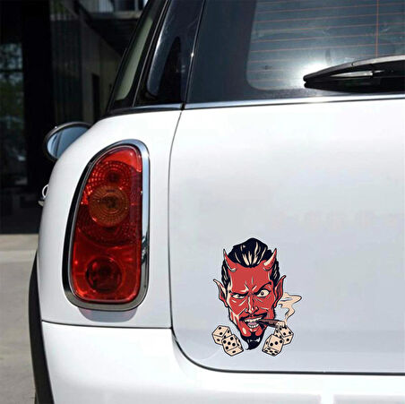 şeytan Sticker 10x10 cmRenkli Sticker