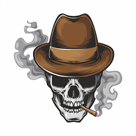 Kovboy Kurukafa Sticker 10x10 cmRenkli Sticker