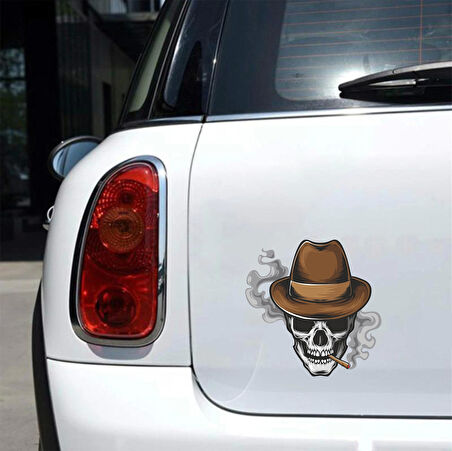 Kovboy Kurukafa Sticker 10x10 cmRenkli Sticker