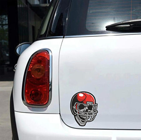 Amerikan Futbolcusu Kurukafa Sticker 10x10 cmRenkli Sticker