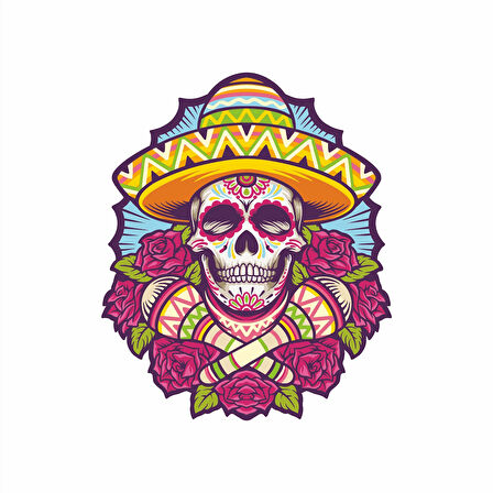 Kurukafa Sticker 4 10x10 cmRenkli Sticker