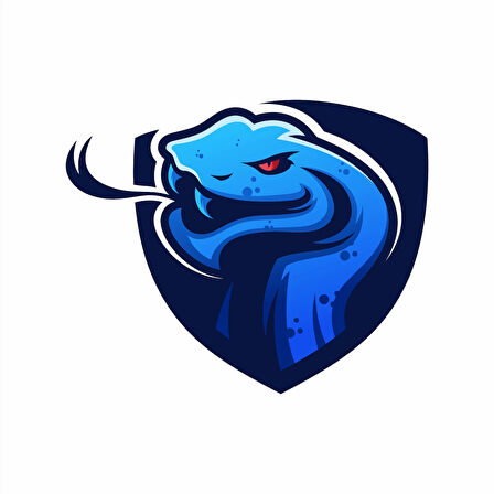 Mavi Yılan Sticker 10x10 cmRenkli Sticker