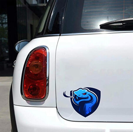 Mavi Yılan Sticker 10x10 cmRenkli Sticker