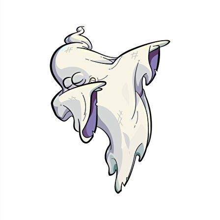 Havalı Hayalet Sticker 10x10 cmRenkli Sticker