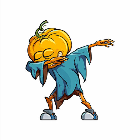 Havalı Balkabağı Sticker 10x10 cmRenkli Sticker