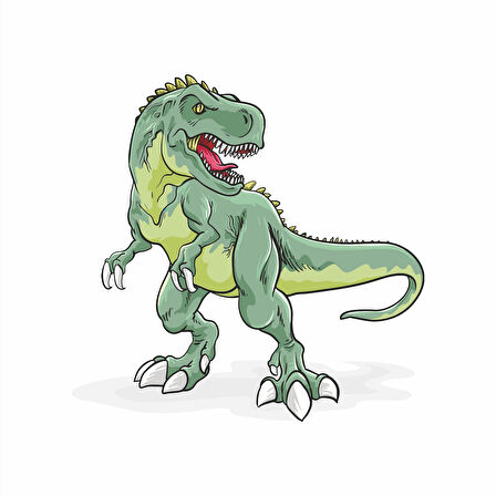 Trex Sticker 10x10 cmRenkli Sticker