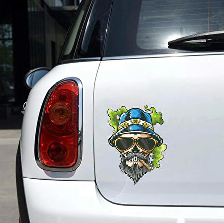 Tatilci Kurukafa Sticker 10x10 cmRenkli Sticker