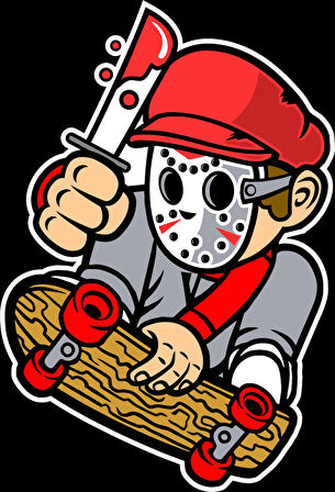 Kaykaycı 2 Sticker 10x10 cmRenkli Sticker