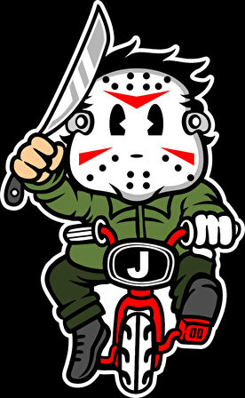 Bisikletli Sticker 10x10 cmRenkli Sticker