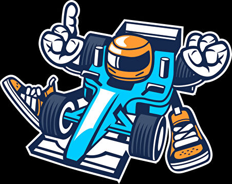 Dans Eden Araba Sticker 10x10 cmRenkli Sticker