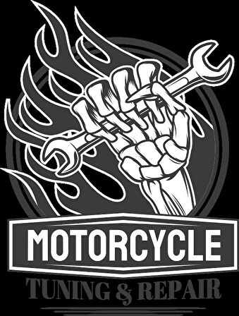 İskelet ve Motorcycle Sticker 10x10 cmRenkli Sticker