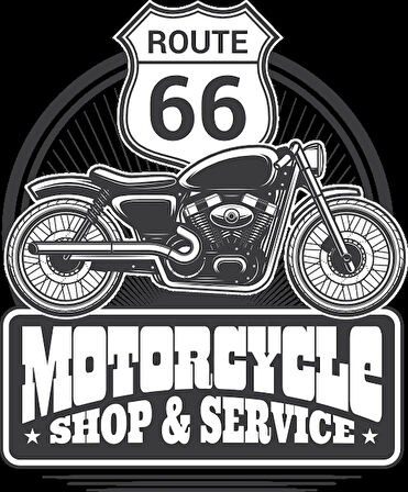 Route 66 Motorcycle Sticker 10x10 cmRenkli Sticker