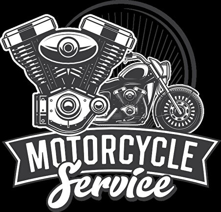 Motorcycle Service Sticker 10x10 cmRenkli Sticker