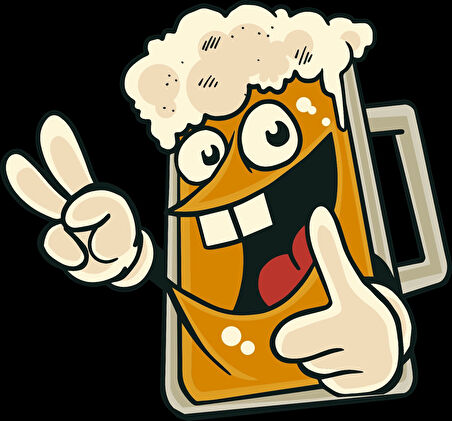 Gülümseyen Bira Sticker 10x10 cmRenkli Sticker