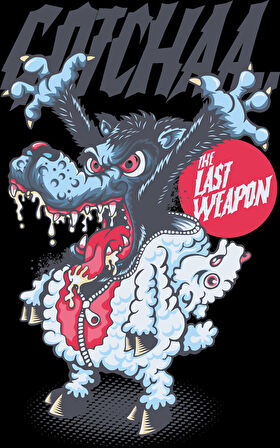 Kuzu Kılığına Girmiş Kurt Sticker 10x10 cmRenkli Sticker