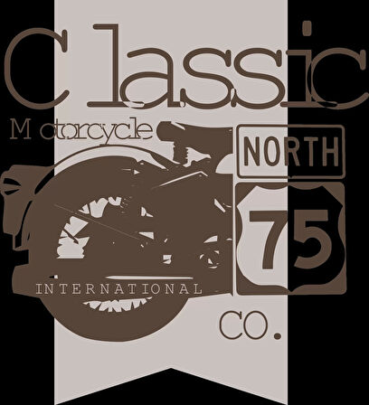 Classic Motorcycle Sticker 10x10 cmRenkli Sticker