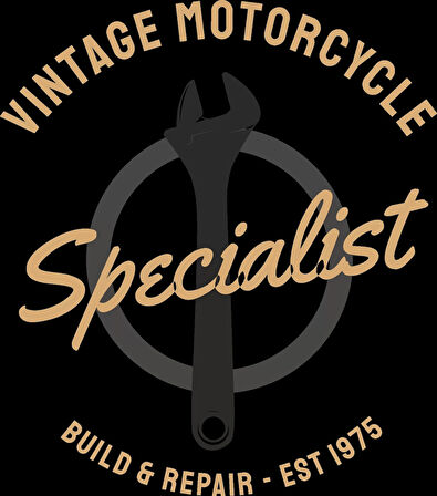 Vintage Motorcycle Specialist Sticker 10x10 cmRenkli Sticker