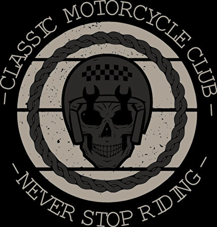 Claassic Motorcycle Club Sticker 10x10 cmRenkli Sticker