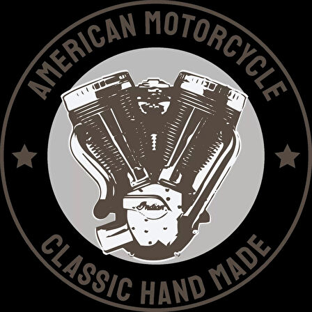 American Motorcycle Sticker 10x10 cmRenkli Sticker