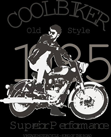 Cool Biker Sticker 10x10 cmRenkli Sticker