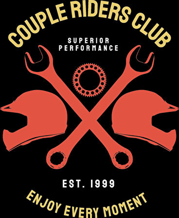 Couple Riders Club Sticker 10x10 cmRenkli Sticker