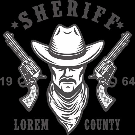 Sherif Sticker 10x10 cmRenkli Sticker