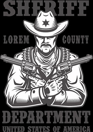 Sherif Department Sticker 10x10 cmRenkli Sticker