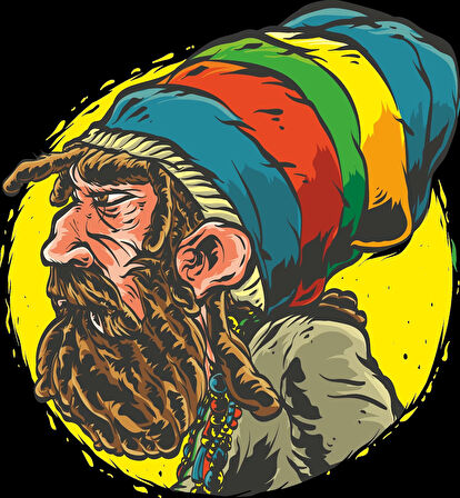 Hippi Sticker 10x10 cmRenkli Sticker