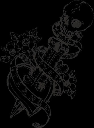 Bıçak ve Kurukafa Sticker 10x10 cmRenkli Sticker