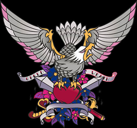 Greed Wrath Kartal Sticker 10x10 cmRenkli Sticker