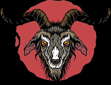 Keçi Şeytan Sticker 10x10 cmRenkli Sticker